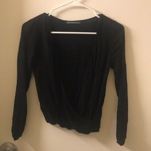 Crossbody long sleeve blouse